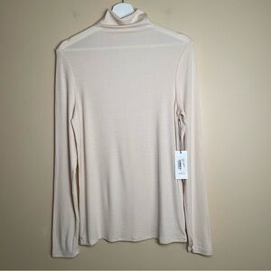 AG Adriano Goldschmied Chels Turtleneck Long Sleeve Cream Women's Size L NEW